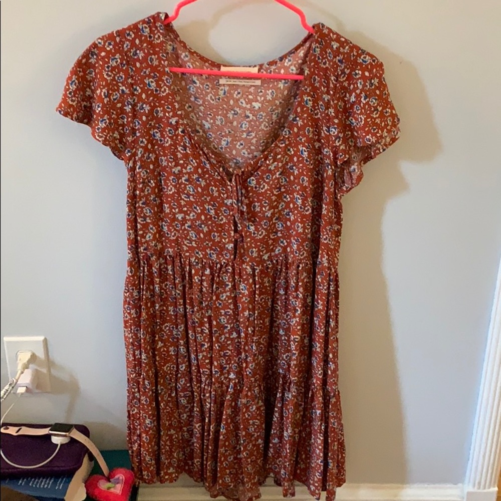 Orange floral dress from urban outfitters.